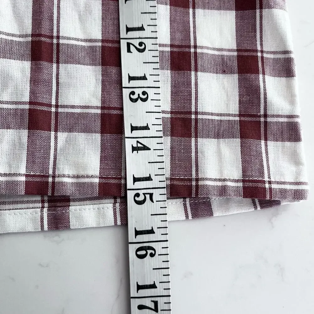 Violeta E Federico Boys Brown Plaid Linen Blend Shirt Size 3 NWT European
